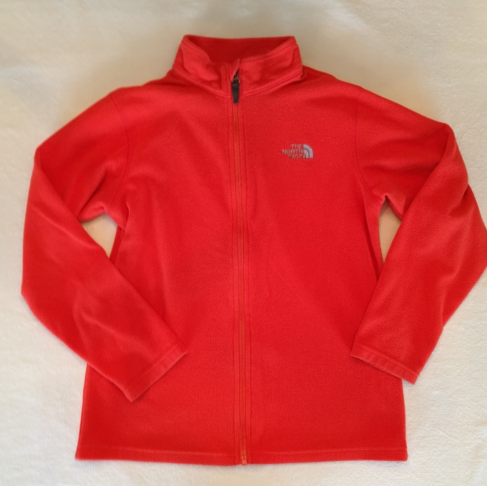 Boys 14/16 orange North Face fleece zip up